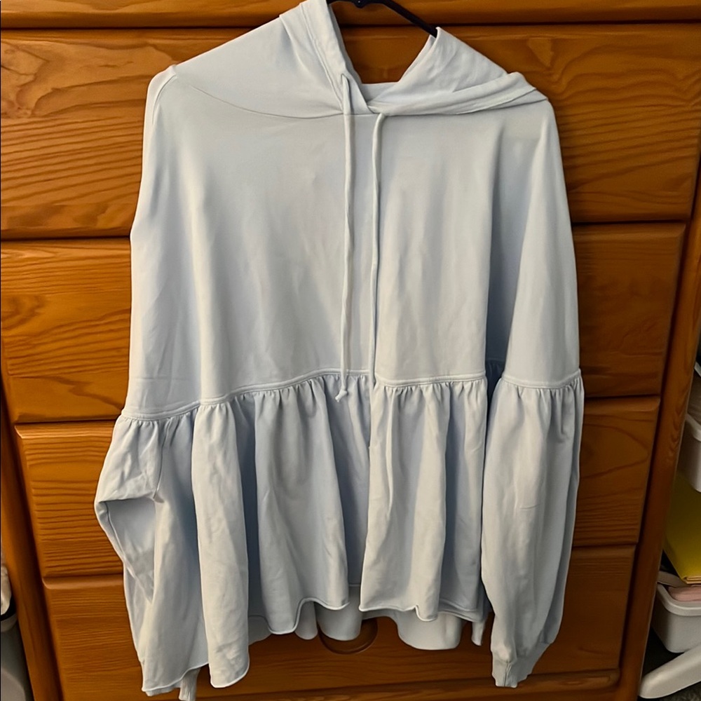 Aerie Blue Boxy Peplum Sweatshirt